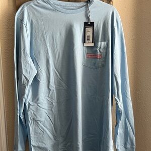 Vineyard Vines Men's Sky Blue Long Sleeve Tee